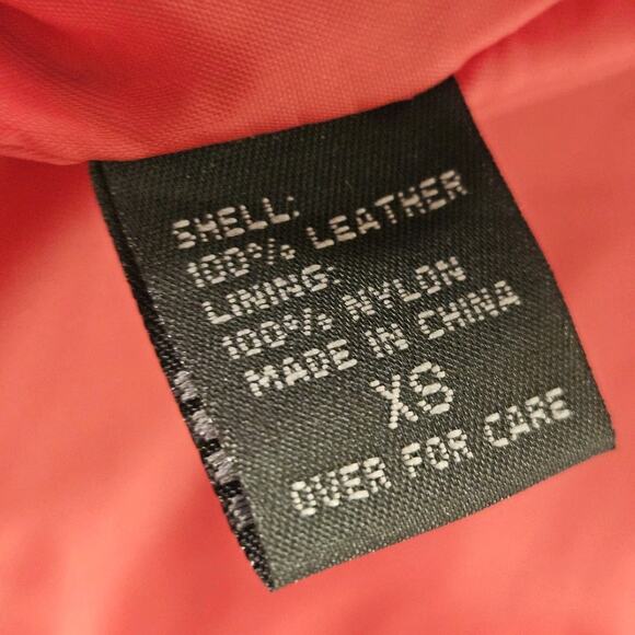 Vtg Y2K Express 100% Genuine Suede Moto Jacket Button Down XS Red Biker - Picture 6 of 10